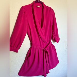 Vibrant Pink Wrap Romper